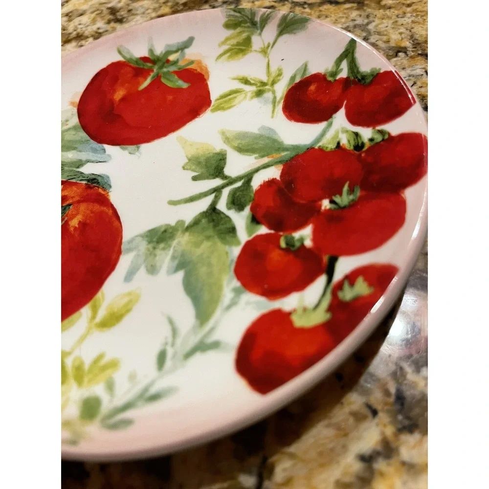 Beautiful 2 Magenta Plates Tomato motif 5